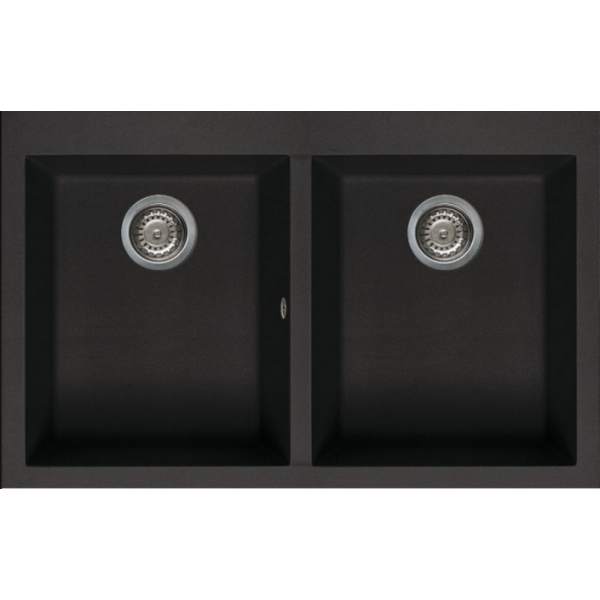 Elleci QUADRA350T 黑色花崗岩廚房台上石盆